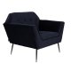 DUTCHBONE Kate loungestol, m. armln - dyb bl ler polyester og sort jern