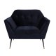 DUTCHBONE Kate loungestol, m. armln - dyb bl ler polyester og sort jern