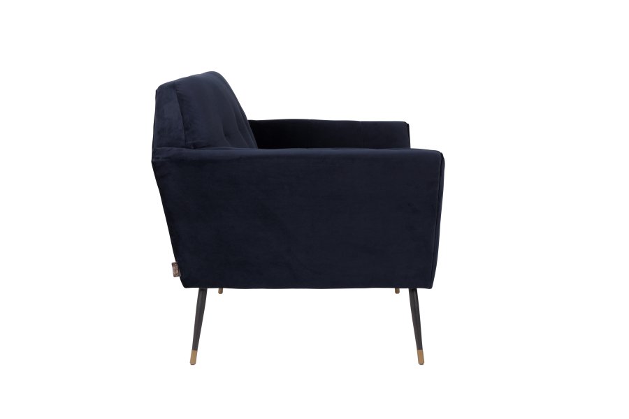 DUTCHBONE Kate loungestol, m. armln - dyb bl ler polyester og sort jern