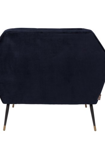 DUTCHBONE Kate loungestol, m. armln - dyb bl ler polyester og sort jern