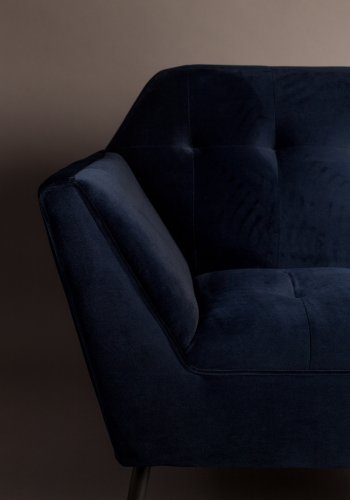 DUTCHBONE Kate loungestol, m. armln - dyb bl ler polyester og sort jern