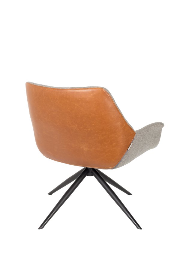 ZUIVER Doulton Lounge stol vintage brun