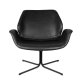 ZUIVER Nikki loungestol, m. armln - sort PU og stl