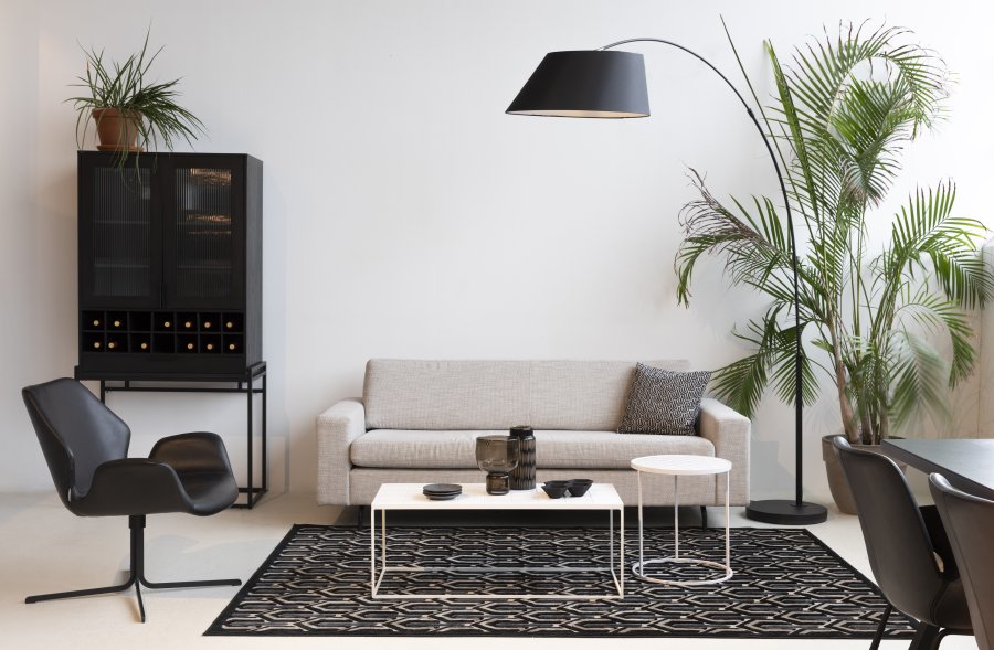 ZUIVER Nikki loungestol, m. armln - sort PU og stl