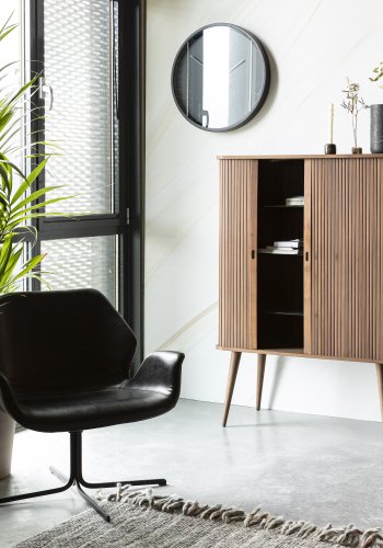 ZUIVER Nikki loungestol, m. armln - sort PU og stl