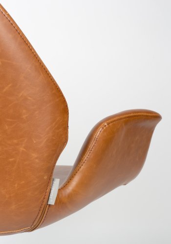 ZUIVER Nikki loungestol, m. armln - brun PU og stl