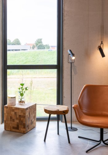 ZUIVER Nikki loungestol, m. armln - brun PU og stl