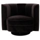 DUTCHBONE Flower loungestol, m. armln - sort polyester fljl og sort stl