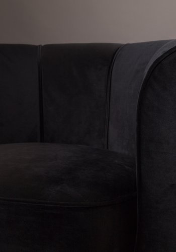 DUTCHBONE Flower loungestol, m. armln - sort polyester fljl og sort stl