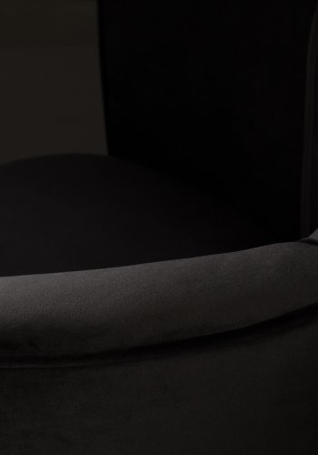 DUTCHBONE Flower loungestol, m. armln - sort polyester fljl og sort stl