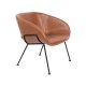 ZUIVER Feston loungestol, m. armln - brun PU og stl