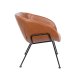 ZUIVER Feston loungestol, m. armln - brun PU og stl