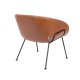 ZUIVER Feston loungestol, m. armln - brun PU og stl