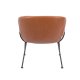 ZUIVER Feston loungestol, m. armln - brun PU og stl