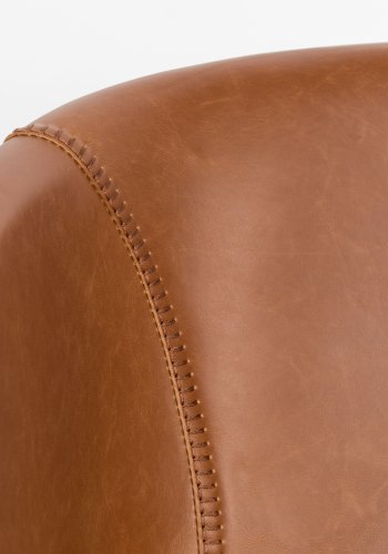 ZUIVER Feston loungestol, m. armln - brun PU og stl