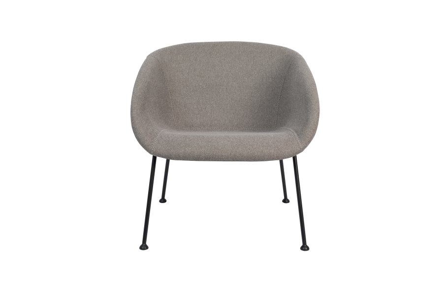 ZUIVER Feston loungestol, m. armln - gr polyester og stl