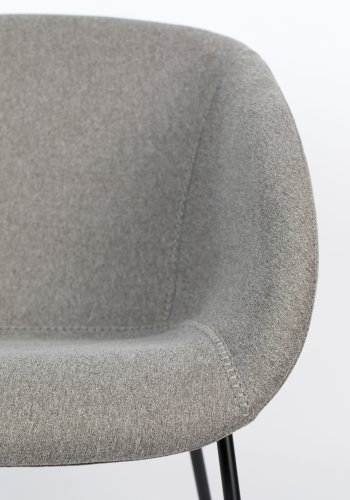 ZUIVER Feston loungestol, m. armln - gr polyester og stl