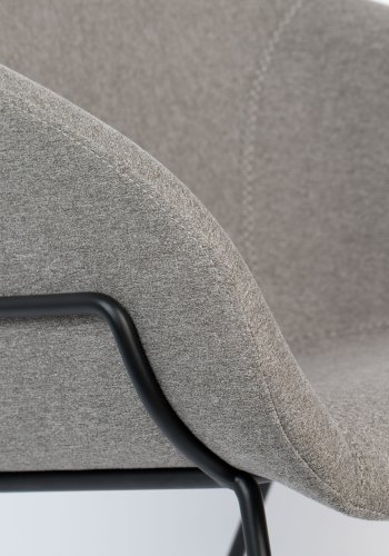 ZUIVER Feston loungestol, m. armln - gr polyester og stl