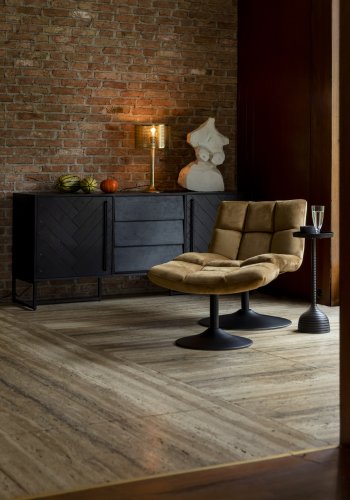 DUTCHBONE Bar loungestol - gyldenbrun polyester og sort stl