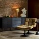 DUTCHBONE Bar loungestol - gyldenbrun polyester og sort stl