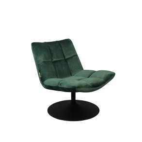 DUTCHBONE Bar loungestol - grn fljl stof og sort stl