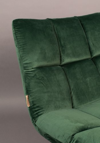DUTCHBONE Bar loungestol - grn fljl stof og sort stl
