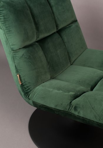 DUTCHBONE Bar loungestol - grn fljl stof og sort stl
