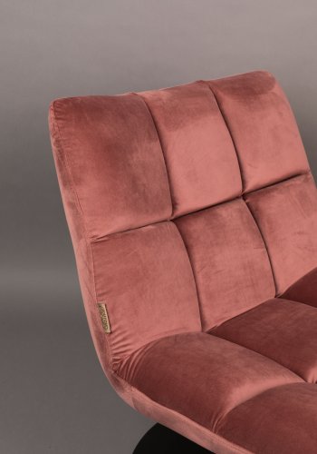 DUTCHBONE Bar loungestol - lyserd fljl stof og sort stl