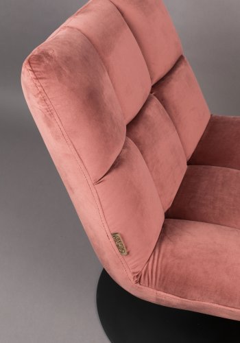 DUTCHBONE Bar loungestol - lyserd fljl stof og sort stl