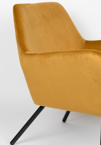 WHITE LABEL LIVING Bon loungestol, m. armln - guld fljl og metal