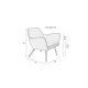 WHITE LABEL LIVING Bon loungestol, m. armln - grn fljl og metal