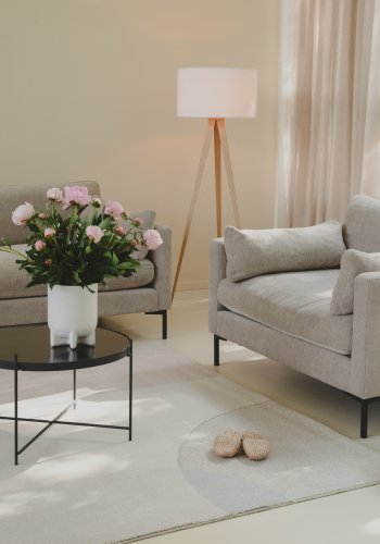 ZUIVER Summer Love Seat, m. armln - beige polyester og stl