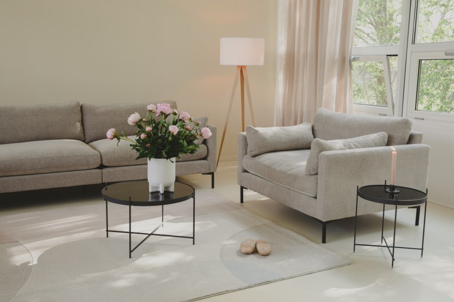 ZUIVER Summer Love Seat, m. armln - beige polyester og stl