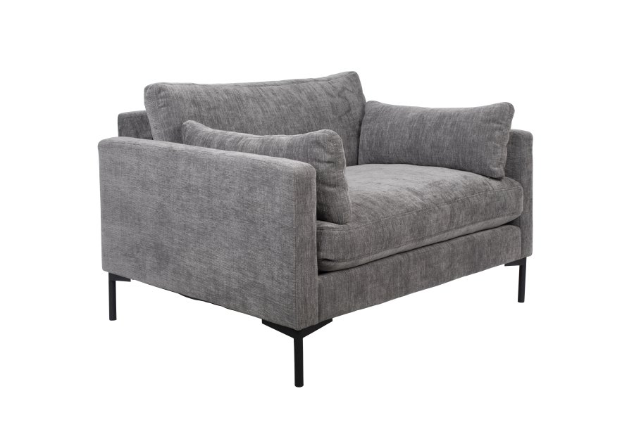 ZUIVER Summer Love Seat, m. armln - antracitgr polyester og stl