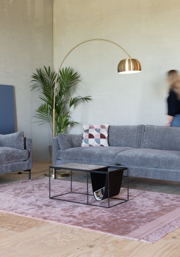 ZUIVER Summer Love Seat, m. armln - antracitgr polyester og stl