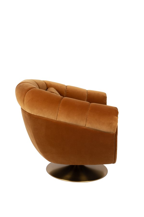 DUTCHBONE Member drejestol, m. armln - orange Whisky bomuld/polyester og messing stl