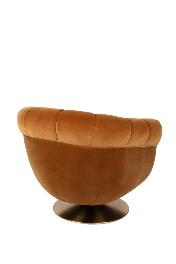 DUTCHBONE Member drejestol, m. armln - orange Whisky bomuld/polyester og messing stl