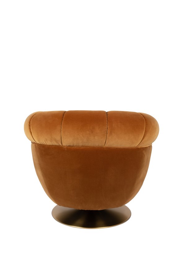 DUTCHBONE Member drejestol, m. armln - orange Whisky bomuld/polyester og messing stl