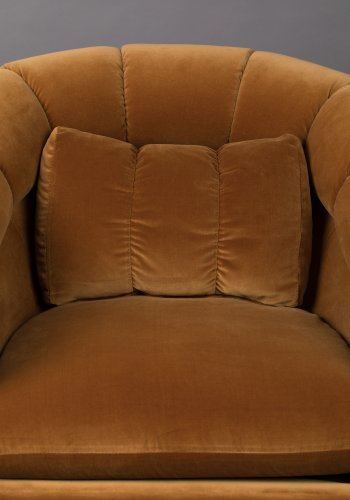 DUTCHBONE Member drejestol, m. armln - orange Whisky bomuld/polyester og messing stl