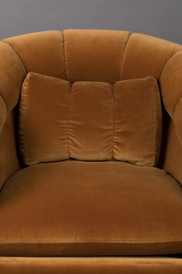 DUTCHBONE Member drejestol, m. armln - orange Whisky bomuld/polyester og messing stl