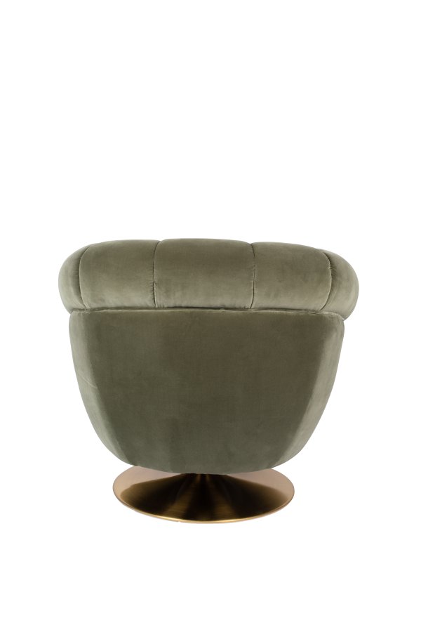 DUTCHBONE Member drejestol, m. armln - oliven grn polyester/bomuld og messing metal