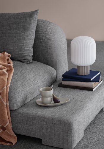 BROSTE COPENHAGEN Bay chaiselong, venstre side - antracitgr melange stof