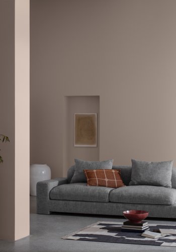 BROSTE COPENHAGEN Bay chaiselong, venstre side - antracitgr melange stof