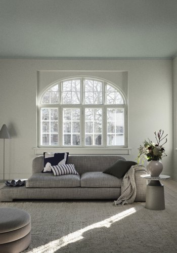 BROSTE COPENHAGEN Bay chaiselong, hjre side - antracitgr melange stof