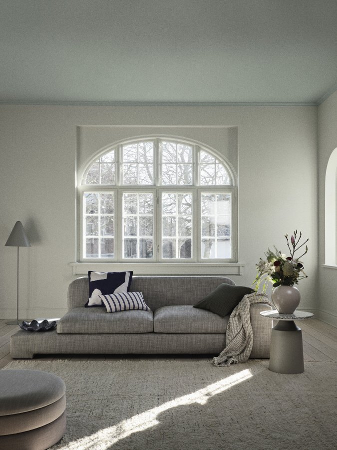 BROSTE COPENHAGEN Bay chaiselong, hjre side - antracitgr melange stof