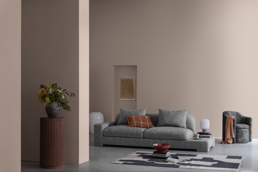 BROSTE COPENHAGEN Bay chaiselong, hjre side - antracitgr melange stof