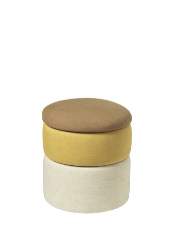 BROSTE COPENHAGEN Pond puf, rund - okker stof (38)