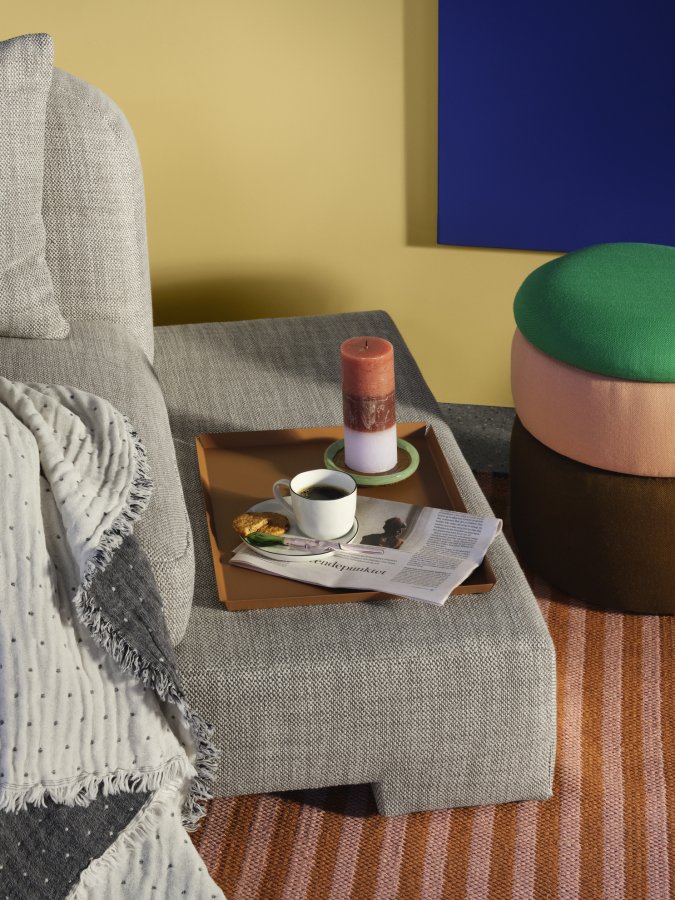 BROSTE COPENHAGEN Bay chaiselong, venstre side - beige melange stof