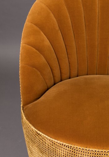 DUTCHBONE Madison drejestol - orange Whisky fljl stof