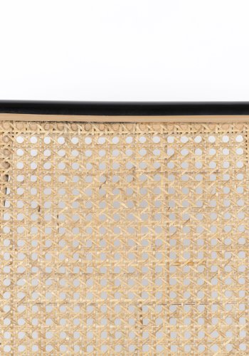 ZUIVER Spike loungestol - natur rattan, lyserd polyester og sort stl